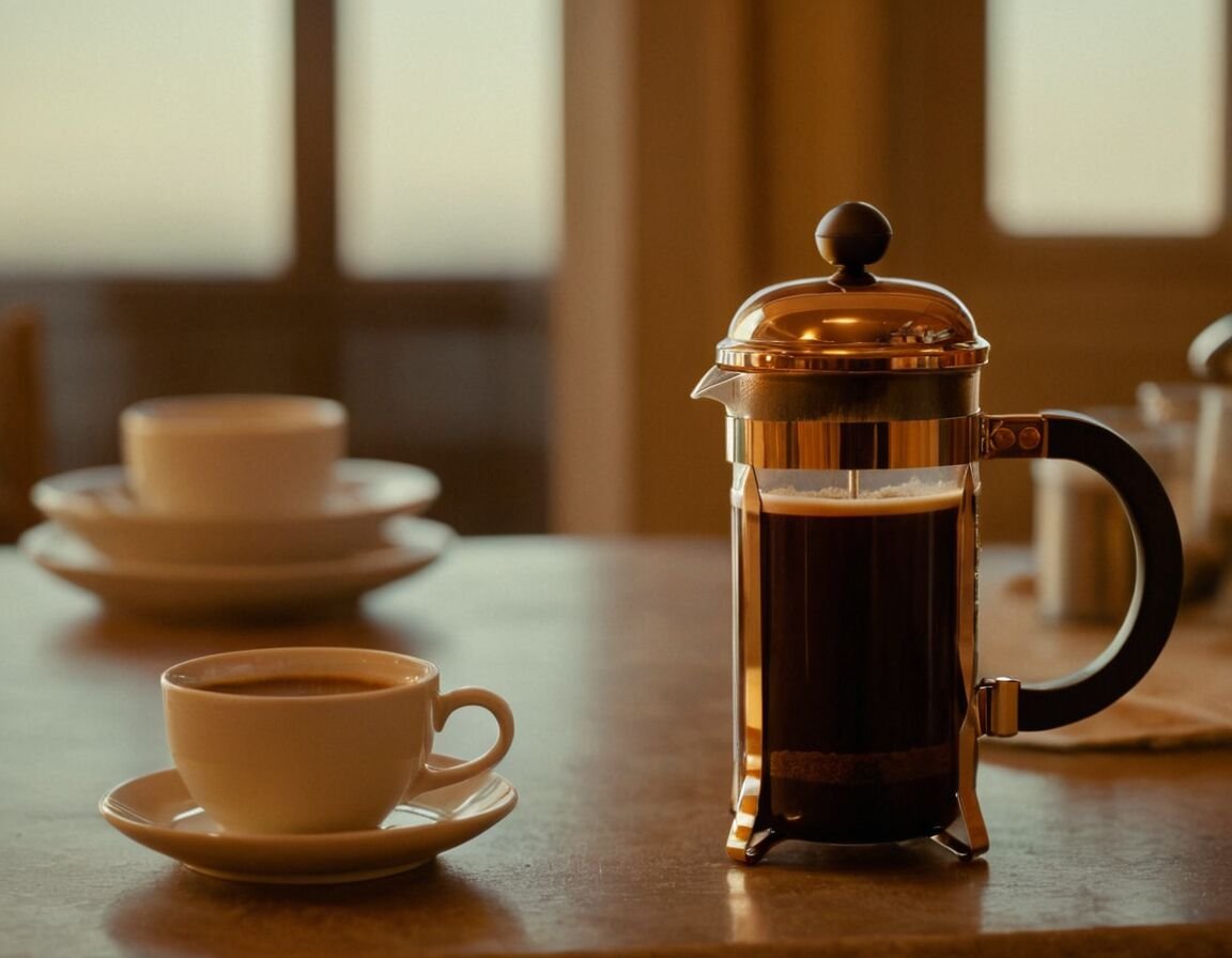 Kaffee nach der Ziehzeit vorsichtig aufgießen - Die optimale French Press Kaffee Menge für den perfekten Genuss